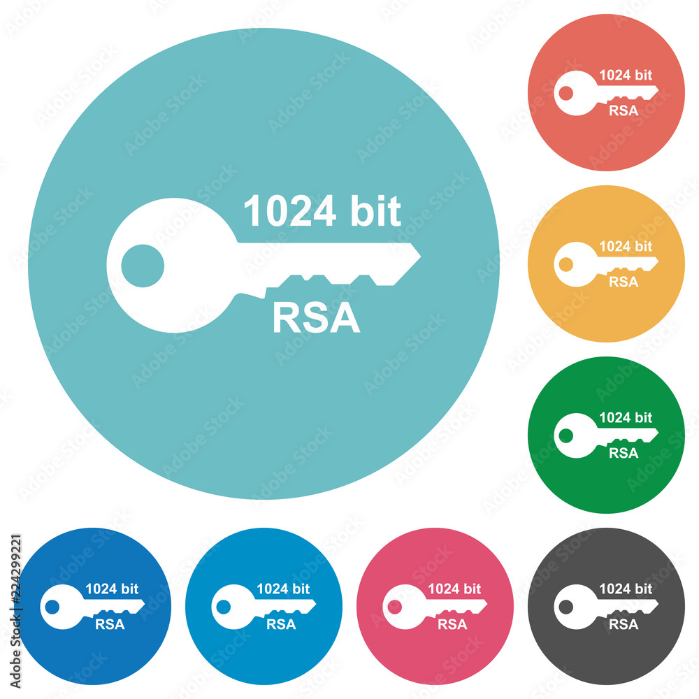 Poster 1024 bit rsa encryption flat round icons