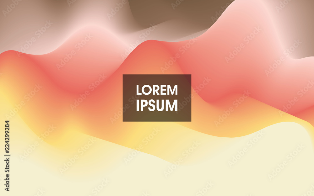 Poster 3d wavy flow background. dynamic effect. abstract vector illustration.