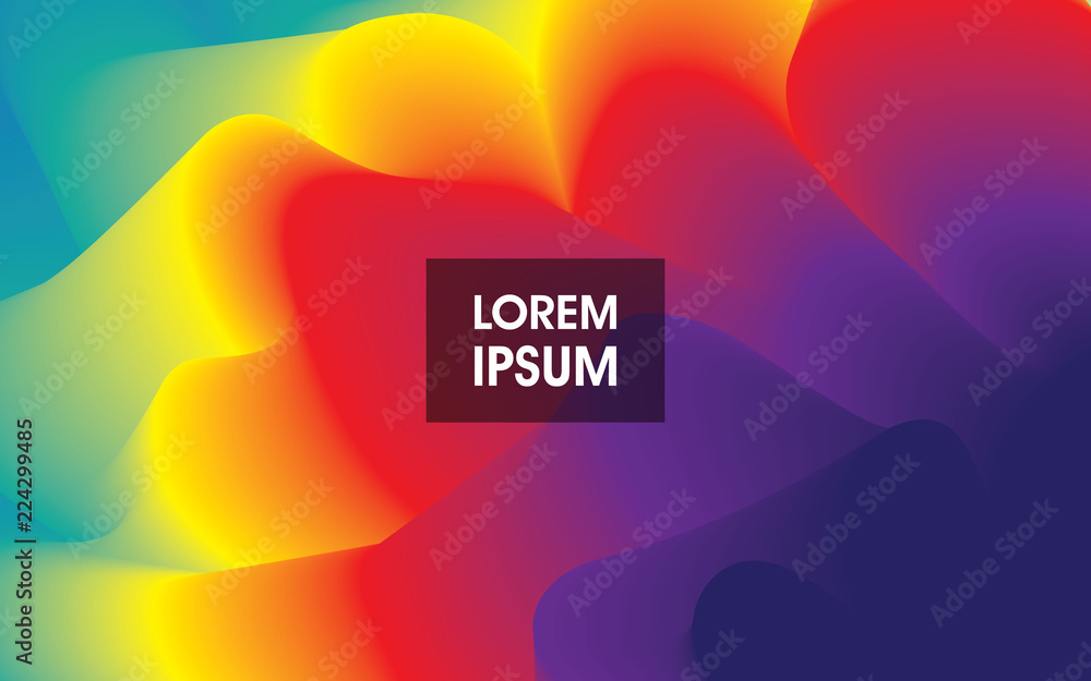 Aufkleber 3d wavy flow background. dynamic effect. abstract vector illustration.