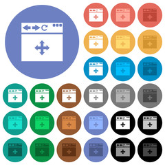 Browser drag and drop round flat multi colored icons