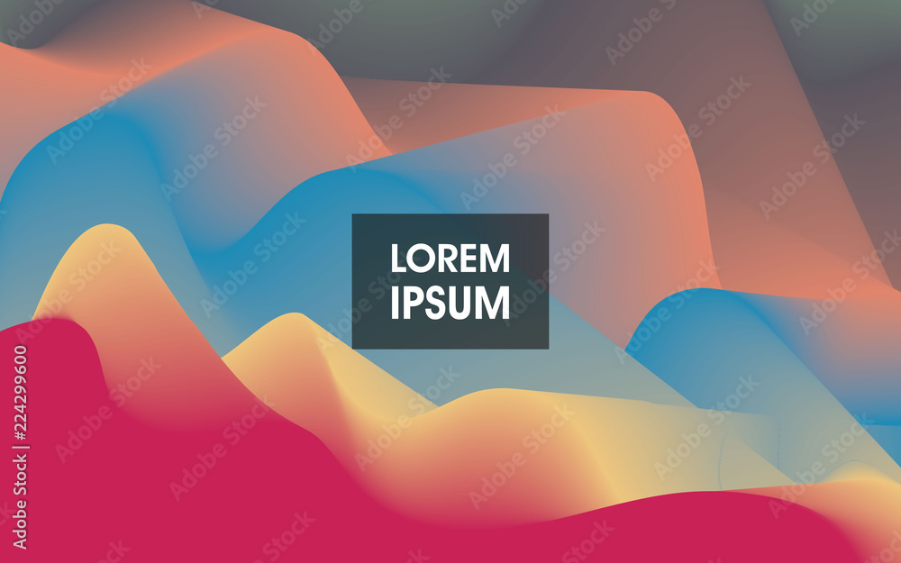 Poster 3d wavy flow background. dynamic effect. abstract vector illustration.