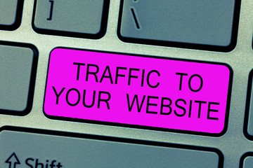 Text sign showing Traffic To Your Website. Conceptual photo Lifeblood of online business more...