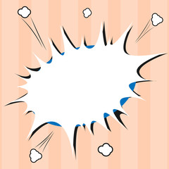 Flat design Vector Illustration Empty esp template copy text for Ad, promotion, poster, flyer, web banner, article. Blank Halftone Speech Bubble for Fighting Exploding Crashing with Shadow