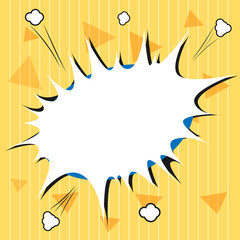 Flat design business Vector Illustration concept template copy space text for Ad website esp isolated 3d isometric. Blank Halftone Speech Bubble for Fighting Exploding Crashing with Shadow