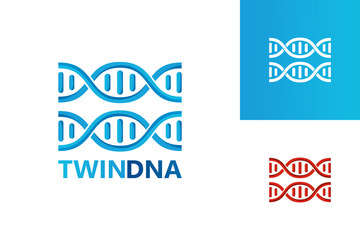 Twin DNA Logo Template Design Vector, Emblem, Design Concept, Creative Symbol, Icon