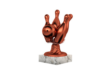 Bowling Bronze Trophy with Marble Base