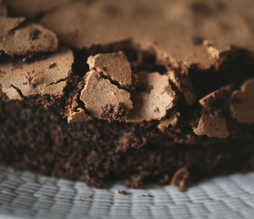 Homemade sticky chocolate mud cake