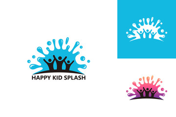 Happy Kid Splash Logo Template Design Vector, Emblem, Design Concept, Creative Symbol, Icon