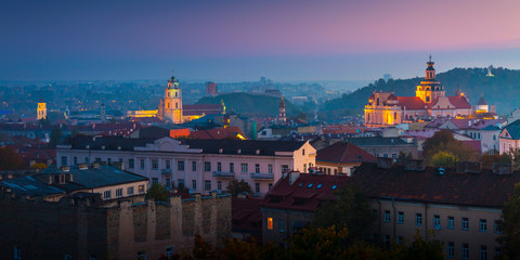 Beautiful aerial view of Vilnius city, Lithuania