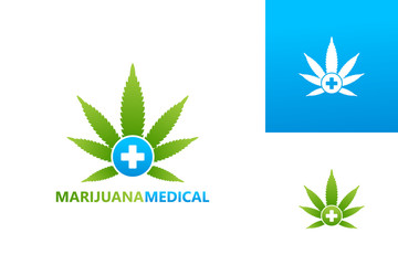Marijuana Medical Logo Template Design Vector, Emblem, Design Concept, Creative Symbol, Icon