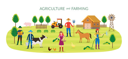 Obraz na płótnie Canvas Farmer, Agriculture and Farming Concept