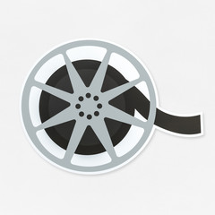 Obraz premium Movie reel icon isolated