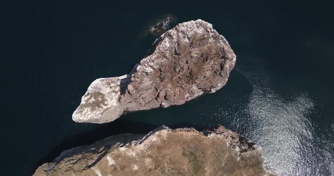 Drone shot of Kicker Rock or Le&radic;&ge;n Dormido in the Galapagos Islands