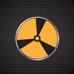Nuclear sign. Vector illustration on a metal background