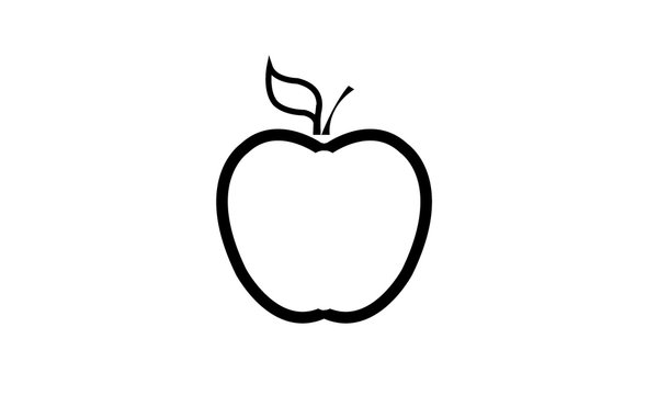 Apple image vector fruit icon illustration black graphic art