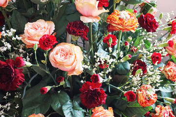 fresh flowers and roses