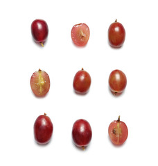 Fresh ripe grapes on white background