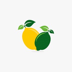 Lemon fruit logo design vector