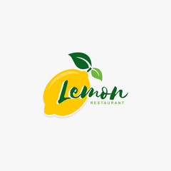 Lemon fruit logo design vector