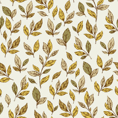 Fototapeta premium Leaves seamless pattern. Vector illustration