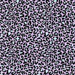Leopard fur texture seamless pattern. Exotic animal design. Pastel vector illustration background.