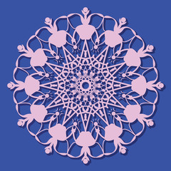 Ethnic ornament pattern. Floral round decorative symbol. Vintage decorative elements, vector illustration. Abstract background