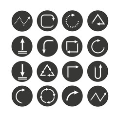 arrow icon set in circle buttons