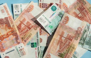 Russian banknotes close-up