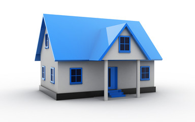 3d rendered house on white background