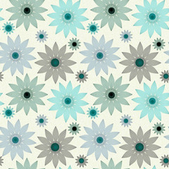 Naklejka premium vintage style floral wallpaper tile in blue black shades