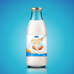 Bottle for package design for almond milk