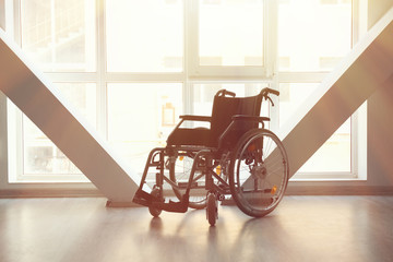 Empty modern wheelchair indoors