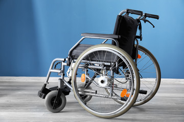 Empty modern wheelchair indoors