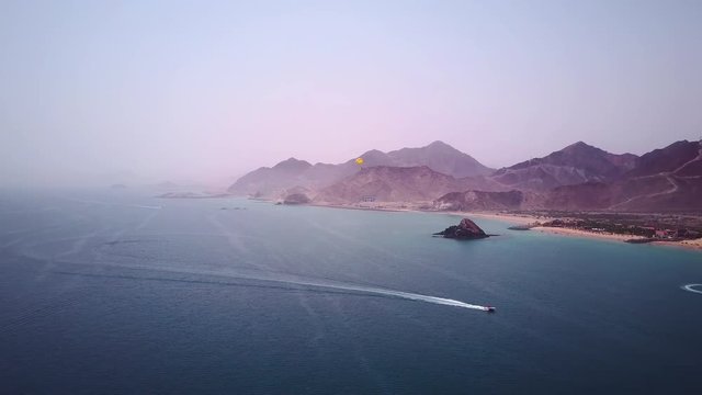 Aerial view of Parasailing