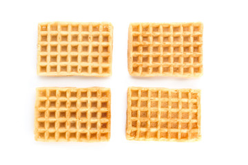 Delicious waffles on white background