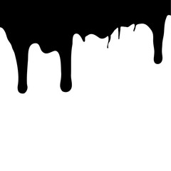 Melting chocolate dripping on white background. Vector illustration.