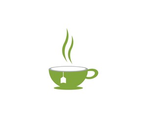 Cup of tea vector icon logo template