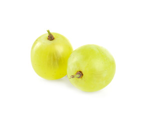 Ripe sweet grapes on white background