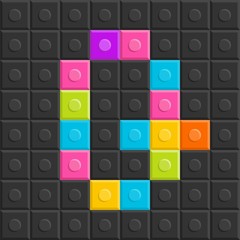 colorful brick block letter Q, flat design