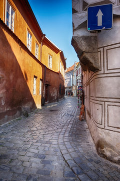 Cesky Krumlov street in the old town