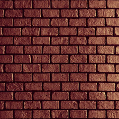 Old red brick wall texture background. Dark brown black block stone interior.