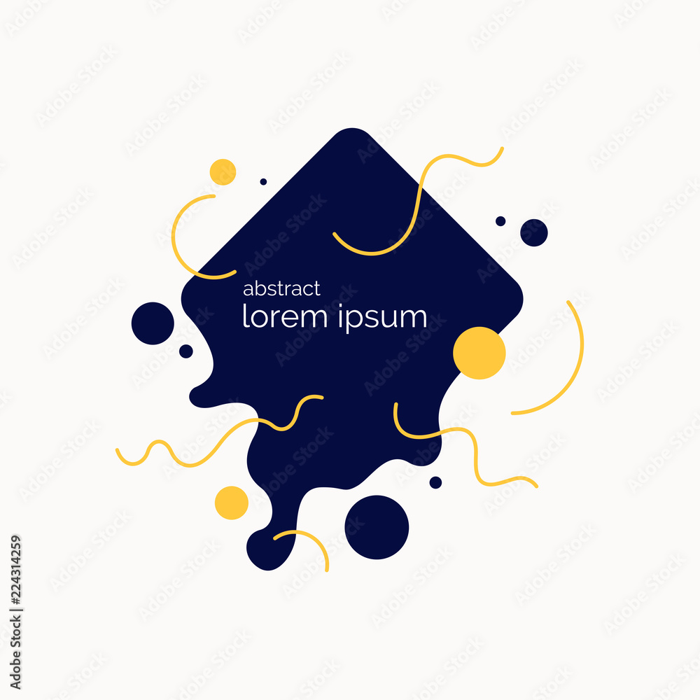 Poster trendy abstract background. composition of amorphous forms and lines.