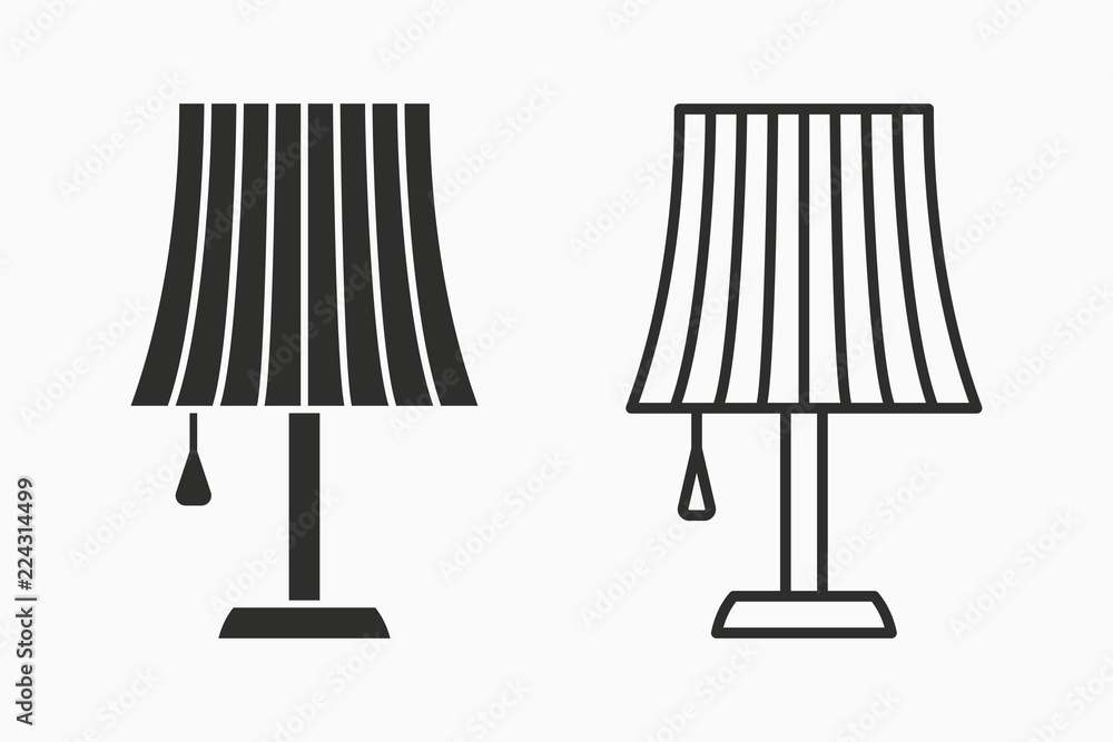 Aufkleber table lamp light vector icon for graphic and web design.