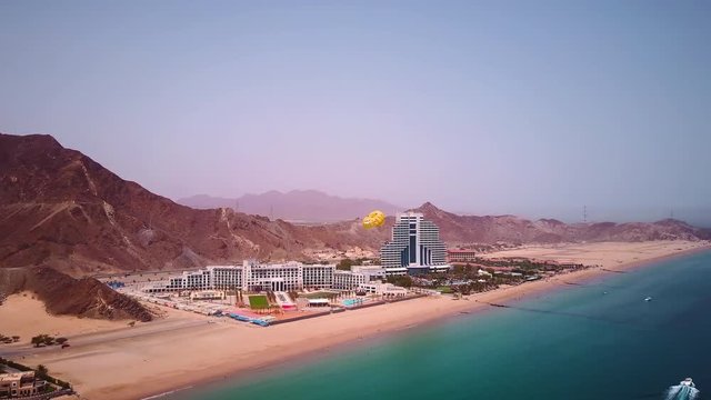 Aerial view of Parasailing