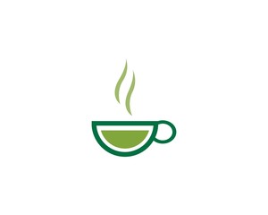 Cup of tea vector icon logo template