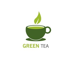 Cup of tea vector icon logo template