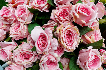 Artificial flowers background