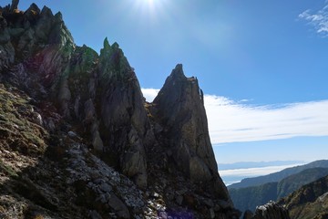 中央アルプスの木曽駒ヶ岳の千畳敷カール