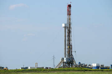land oil drilling rig on field mining industry