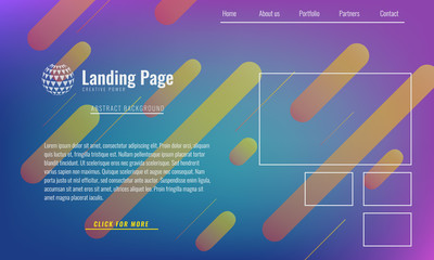 Trendy Minimal cover design layout or landing page web design template. Vector Geometric abstract halftone gradients.